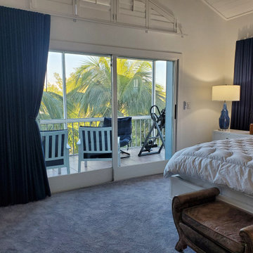 Coastal Master Suite Custom Window Treatments