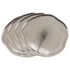 Charger Plates With Organic Shape, Set of 4, Silver