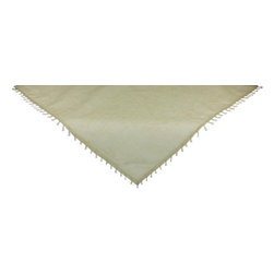 Xia Home Fashions - Beaded Sheer 34"x34" Table Topper, Gold - Tablecloths