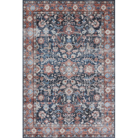 Momeni Doheny Doh-4 Traditional Rug, Navy, 2'3"x7'6" Runner