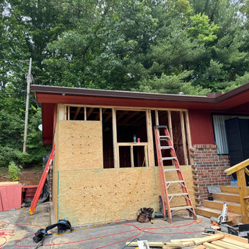 Carport Conversion to Living Space with Masonry and Window Upgrade