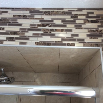 Custom Tile Shower with Mosaic Face