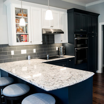 Shades of Blue - Transitional Kitchen, Bathroom, & Living Room