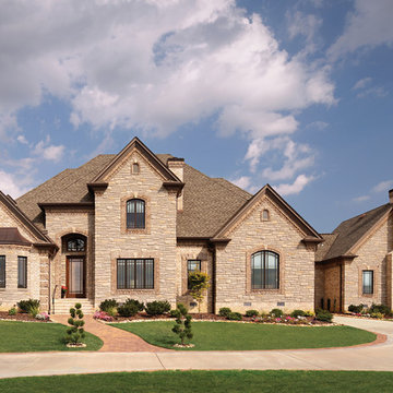 French Country Stone & Nottingham Tudor Brick Home - North Carolina