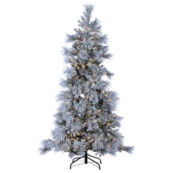 7ft. Pre-Lit Lightly Flocked Snowbell Pine With 450 Twinkle Lights