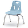 Stacking Chair with Chrome-Plated Legs - 12" Ht - Set of 6 - Coastal Blue
