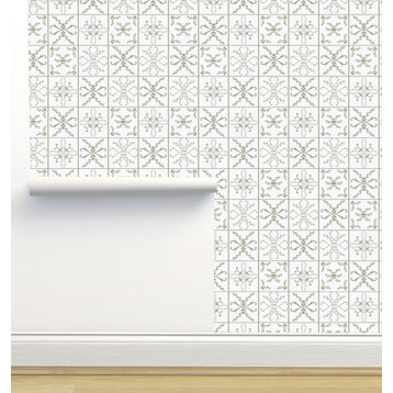 Tile White Wallpaper by Monor Designs, Sample 12"x8"