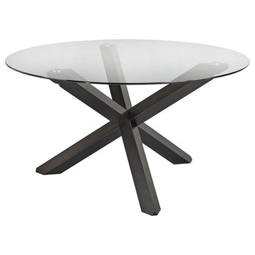 Spiro 55" Modern Tempered Glass Top Dining Table