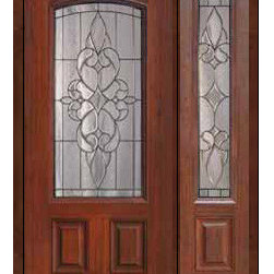Prehung Side light Door 80 Fiberglass Courtlandt Arch Lite Glass - Front Doors