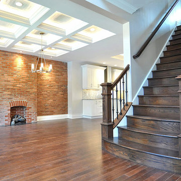Box Newels with Bending Handrail
