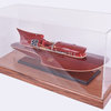 Display Case for Midsize Speedboat Wooden Display Case for Model Ships