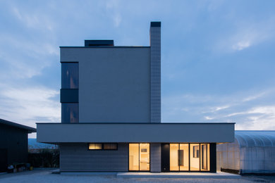 Réalisation d'une façade de maison minimaliste.