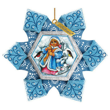 Hand Painted Scenic Ornament Snow Maiden