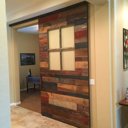 Colored Barn Wood Barn Door - Home Improvement