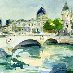Pont De Change Paris Watercolor - Fine Art Prints