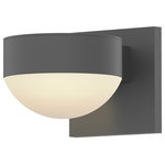 Sonneman - Reals Sconce Dome Lens and Plate Cap, White Lens, Textured Gray - Beautifully executed forms of sculptural presence and simplicity that are equally at home inside or out.