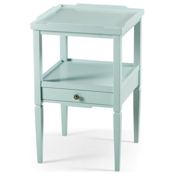 Country Painted Two Tier End Table Palladian Blue