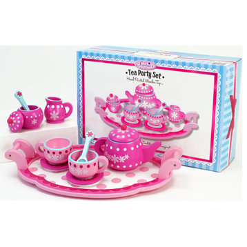 Sophia's 10 Piece Wooden Tea Party Set, Pink