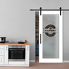 Pantry Sliding Barn Door With Glass Insert, 34"x84", Semi-Private