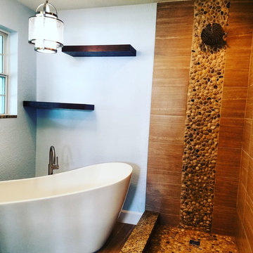 River rock washroom
