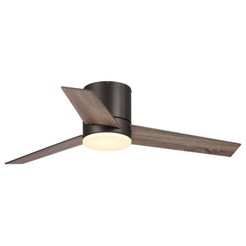 48-in Bronze Flushed Mounted Dimmable LED Ceiling Fan with 3 Blades