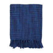 Striped Tori Throw, Cobalt Blue, 49"x59"