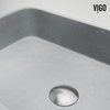 Windsor Concreto Stone Bath Vessel Sink, Faucet/Pop-Up Drain, Chrome