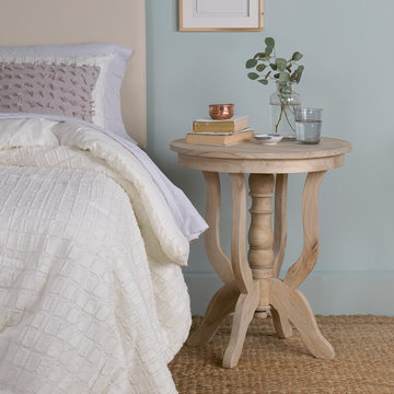 East At Main's Boyd Brown Rubberwood Round Accent Table