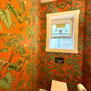 Powder Room Upgrade with Custom Wallpaper Installation