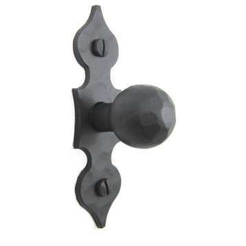 Rustic Colonial Spade Tip Iron Cabinet Knob Hammered  HK15, Black
