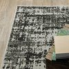 Teagan Distressed Black and Beige Outdoor Power-Loomed Area Rug, 5'3"x7'3"
