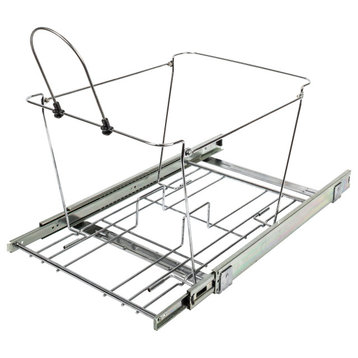 Polished Chrome 50 Quart Double Pullout Waste Container System