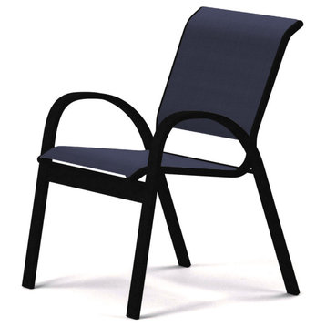Aruba II Sling Cafe Chair, Textured Black, Navy