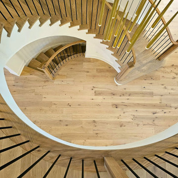 Project #110 | Beautiful Curved Staircase with Circular Balcony