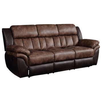 Jaylen Sofa (Motion) in Toffee and Espresso Polished Microfiber