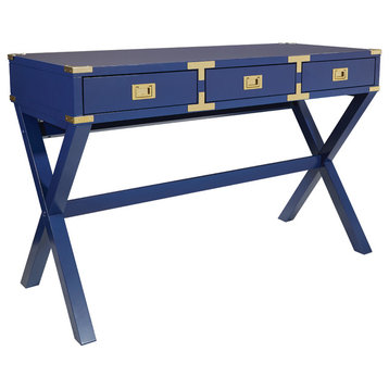 46" Desk With Power, Blue