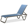 Gardenella Sling 4-Position Armless Chaise, Textured Beachwood, Sky
