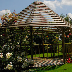 Hexagonal Slatted Roof Gazebo - Products