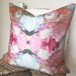20"x20" knife edge linen cotton pillow with same pattern on both sides. - Home Decor