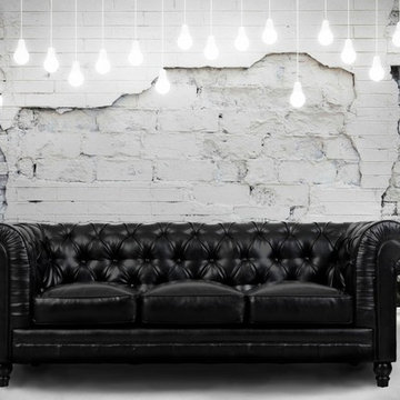Zahara Black Leather Sofa - $1477.35