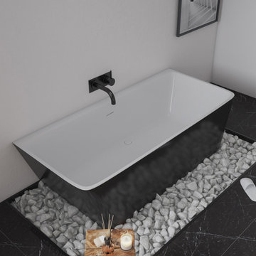 Motril 67" x 29" Soaking Bathtub in Black Finish