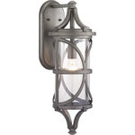 Progress - Progress P560118-103 Morrison - One Light Outdoor Large Wall Lantern - The Morrison Collection large wall lantern blends delicate geometric patterns with lasting durability in a modern form. Intricate die cast aluminum construction is paired with clear glass and an Antique Pewter finish.