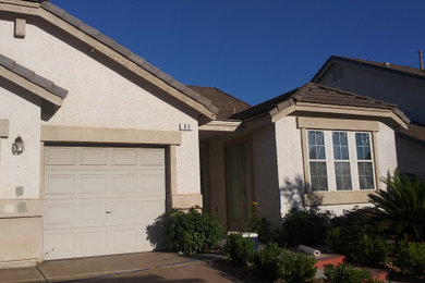Example of a danish exterior home design in Las Vegas