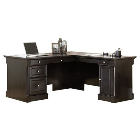 Sauder Palladia Engineered Wood L-Shaped Computer Desk in Wind Oak