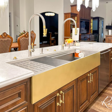 Luxury Kitchen in Central Florida with Two Rachiele Custom Sinks