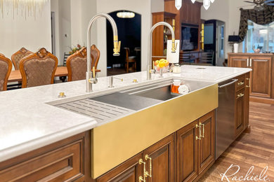 Luxury Kitchen in Central Florida with Two Rachiele Custom Sinks