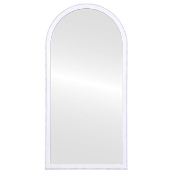 Vienne Framed Full Length Mirror, Crescent Cathedral, 23.4"x47.4", Linen White