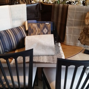 Navy, brown & gray