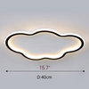 LED Ceiling Light in the Shape of Cloud For Bedroom, Kids Room, Black, Dia15.7xh2.0", Brightness Dimmable