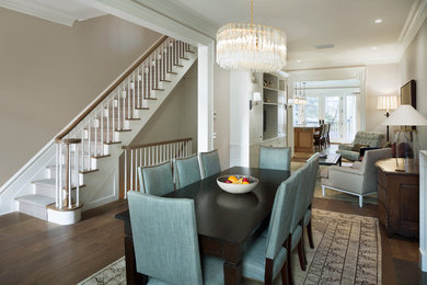 Example of a transitional dining room design in Miami